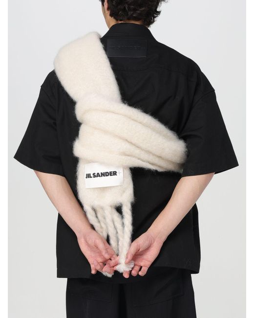 Sciarpa in lana mohair di Jil Sander in White da Uomo