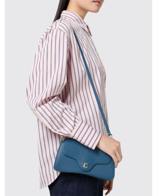Coccinelle Blue C-Me Grained Leather Bag