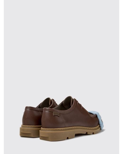 Camper Brown Junction Smooth Calfskin Derby Shoes With Rubber Toe for men