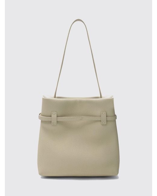 MANU Atelier Natural Du Jour Grained Calfskin Shoulder Bag With Flat Handle