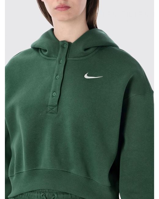 Nike Green Phoenix Fleece Cotton Blend Sweatshirt