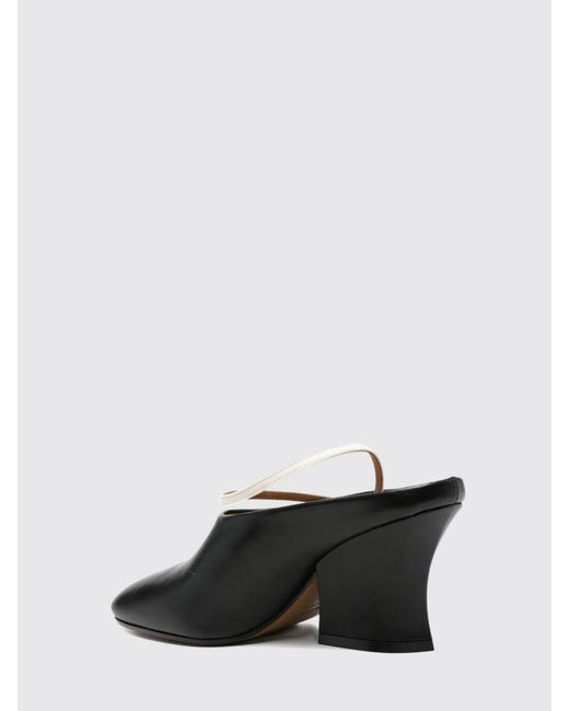 Jil Sander Black Leather Slingback Pumps
