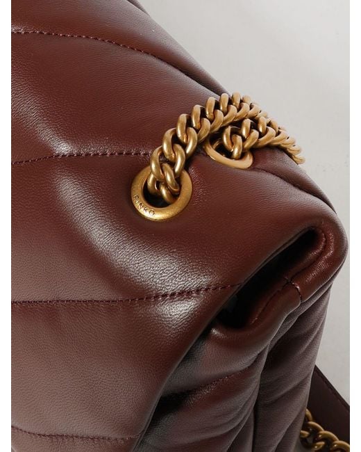 Pinko Brown Love Bag Puff Maxi Matelassé Nappa Bag
