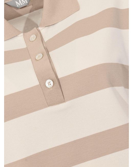 Max Mara White Striped Cotton Polo Shirt