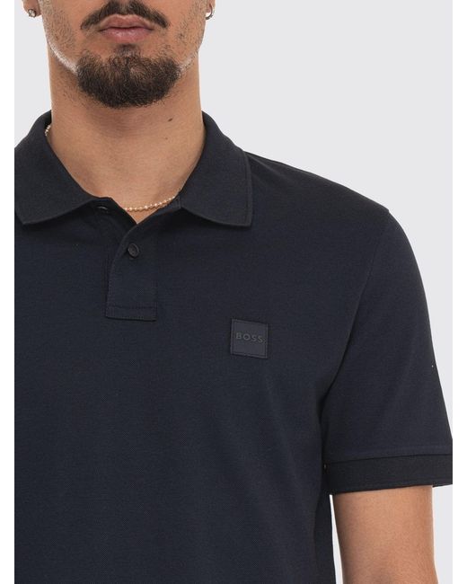 Boss Basic Baumwoll-Polohemd in Blue für Herren