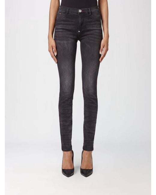 Philipp Plein Black High-Waisted Skinny Stretch Denim Jeans