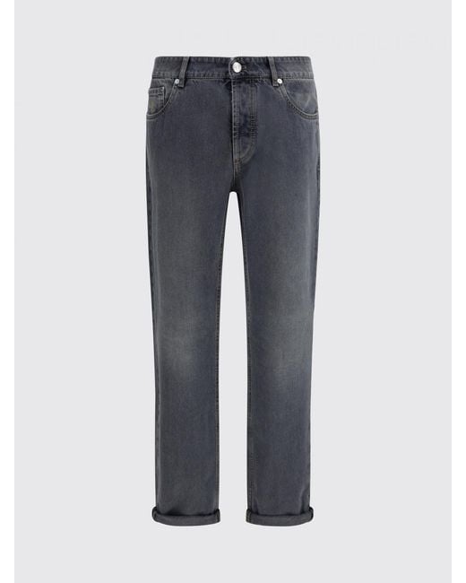 Brunello Cucinelli Blue Cotton Slim Fit Jeans for men