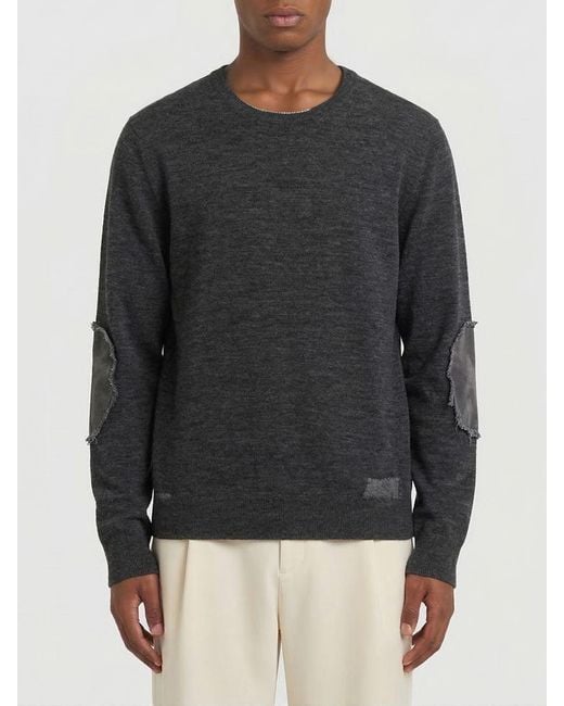 Maison Margiela Black Crew-Neck Wool Pullover for men