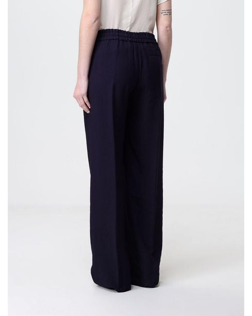 Dondup Blue Straight Viscose Blend Trousers