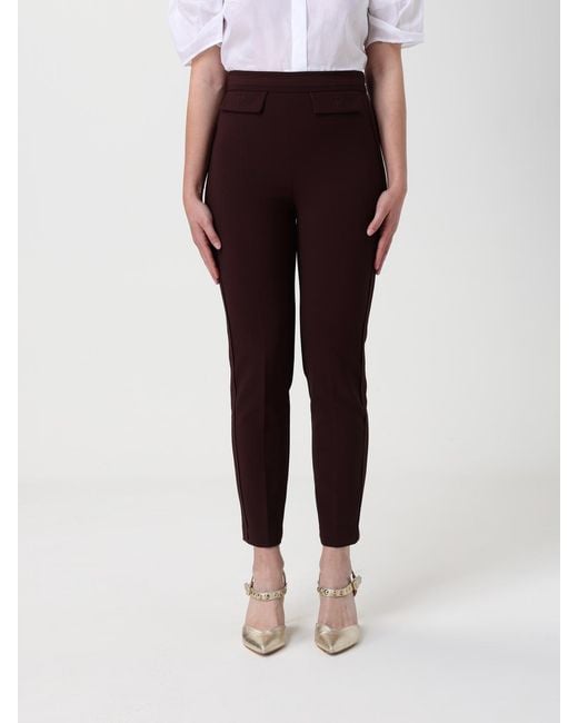 Elisabetta Franchi Brown Crepe Cropped Trousers