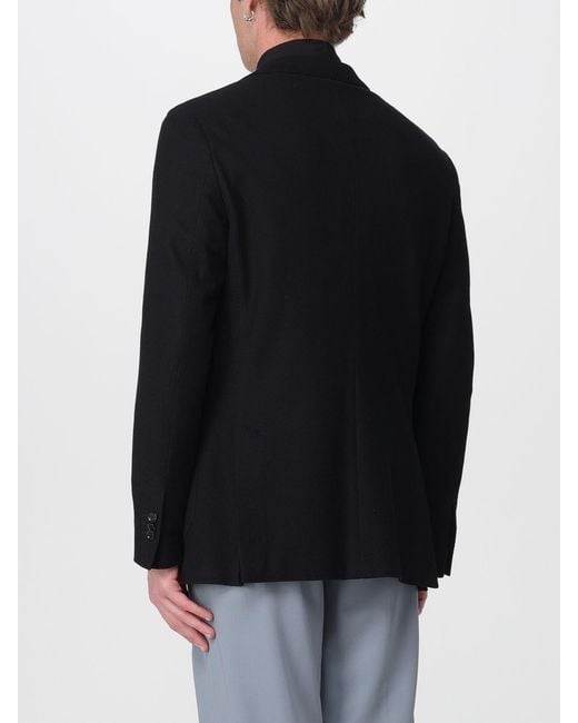 Lardini Black Single-Breasted Jersey Jacket for men