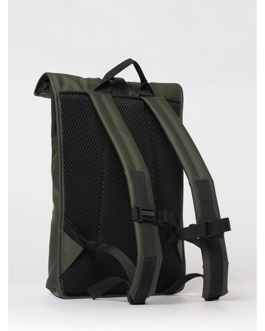Rains Green Rolltop Rucksack for men