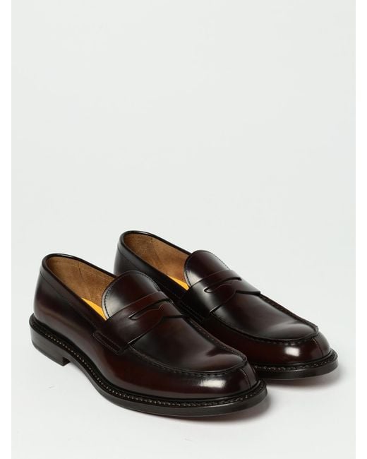 Doucal's Brown Brushed Leather Loafers for men