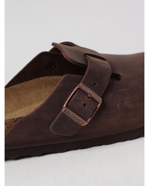 Birkenstock Brown Oiled Leather Boston Clogs for men