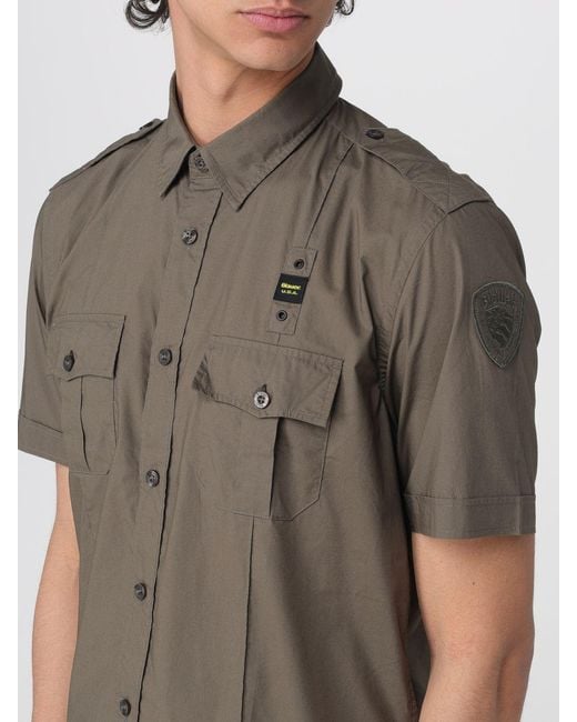 Blauer Gray Casual Cotton Shirt for men
