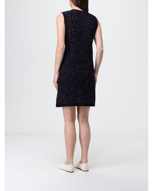 Fabiana Filippi Blue Cotton Dress With Sequins