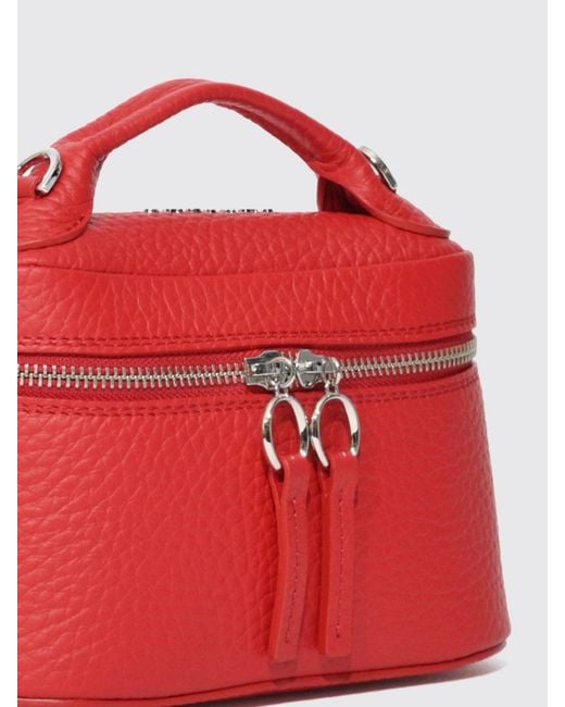 Orciani Joy Hammered Leather Mini Handbag With Double Zip