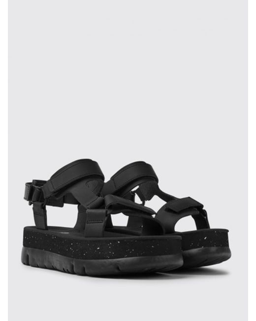 Camper Black Oruga Up Sandals