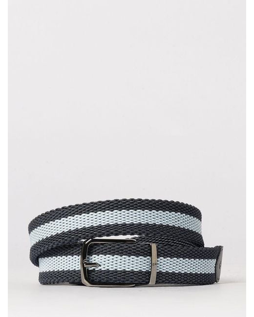 Paul & Shark Gray Paul &Amp Shark Striped Viscose Canvas Belt for men