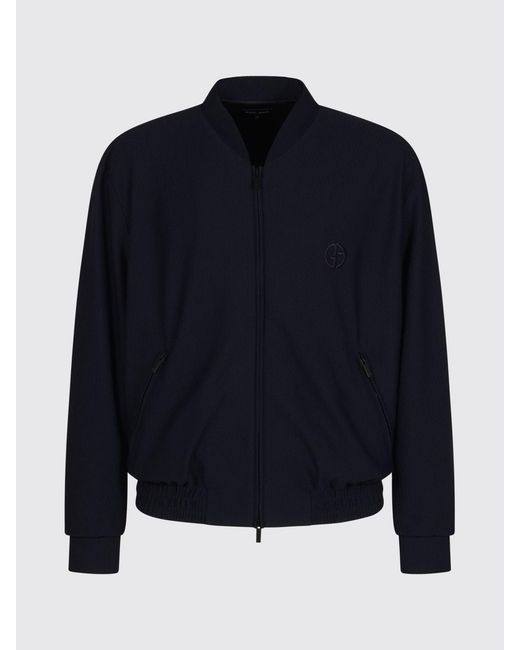 Giorgio Armani Blue Technical Fabric Bomber Jacket for men