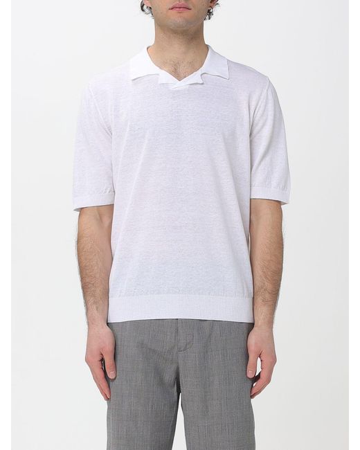 Polo De Punto Eleventy de hombre de color White