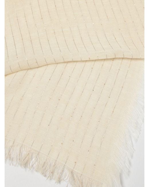 Fabiana Filippi Natural Linen And Lurex Scarf