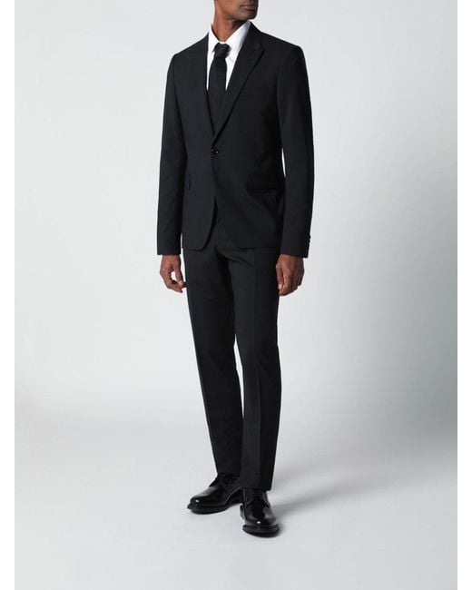 Lardini Black Single-Breasted Wool Blend Dress for men