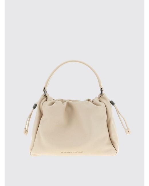 Brunello Cucinelli Natural Schultertasche Damen