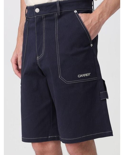 Carrera Blue Knee-Length Cotton Shorts With Belt Loops for men