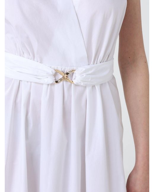Twinset White Stretch Cotton Shirtdress