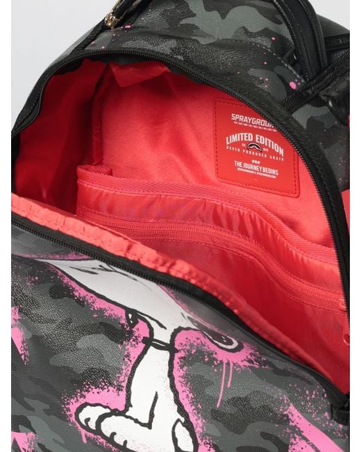 Sprayground Gray Snoopy Stencil Coated Cotton Backpack for men