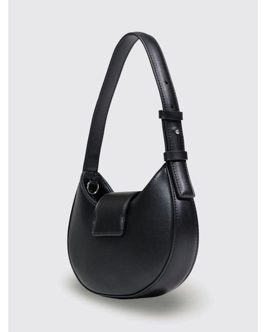 ARMANI EXCHANGE Black Hobo Shoulder Bag With Metal Logo