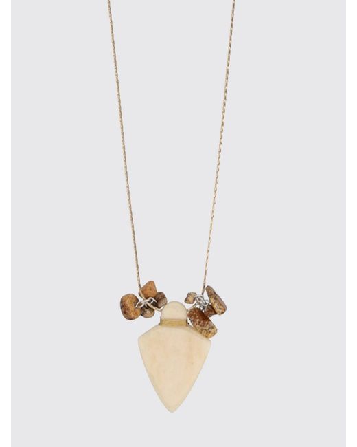 Isabel Marant White Stone Sliding Pendant Necklace
