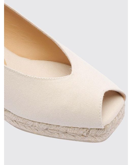 Castaner Natural Dosalia Mid-Wedge Canvas Sandals With Open Toe And Ankle Strap