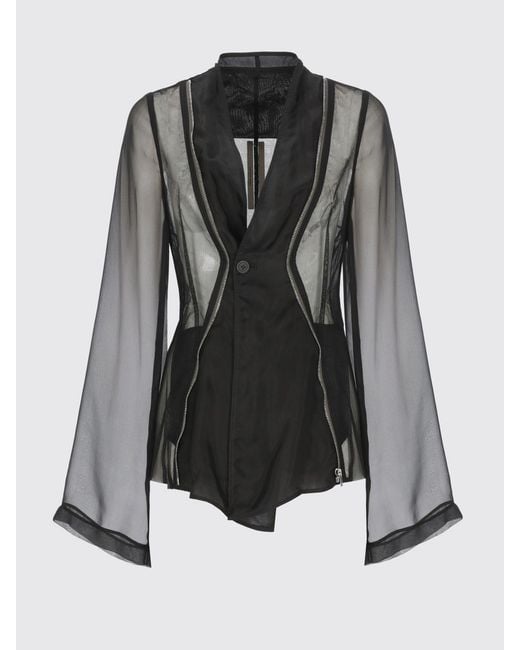 Rick Owens Gray Transparent Nylon Blazer