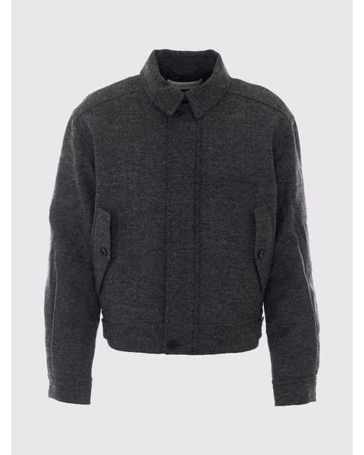 sunflower Black Wool-Blend Shirt Jacket With Patch Pockets for men