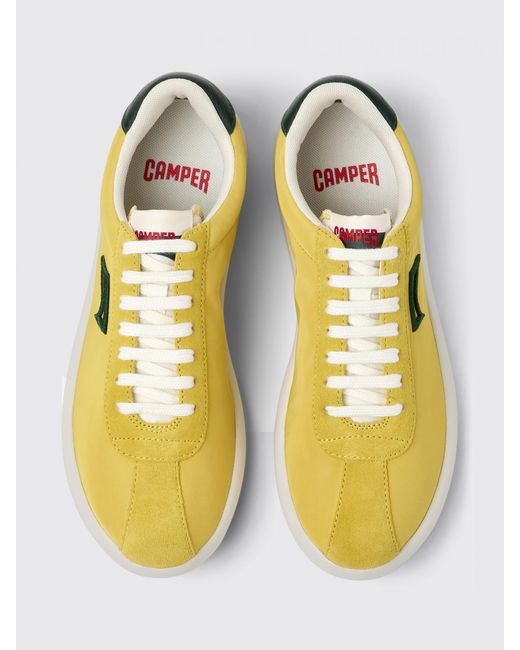 Camper Yellow Pelotas Xlf Recycled Fabric And Leather Sneakers
