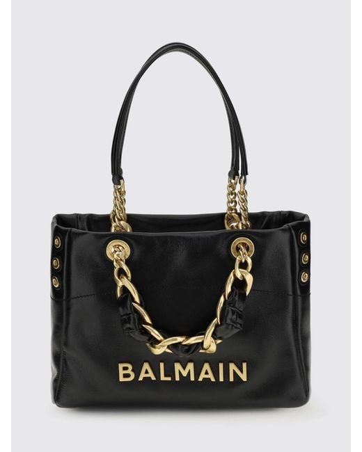 Balmain Black 1945 Soft Small Leather Bag
