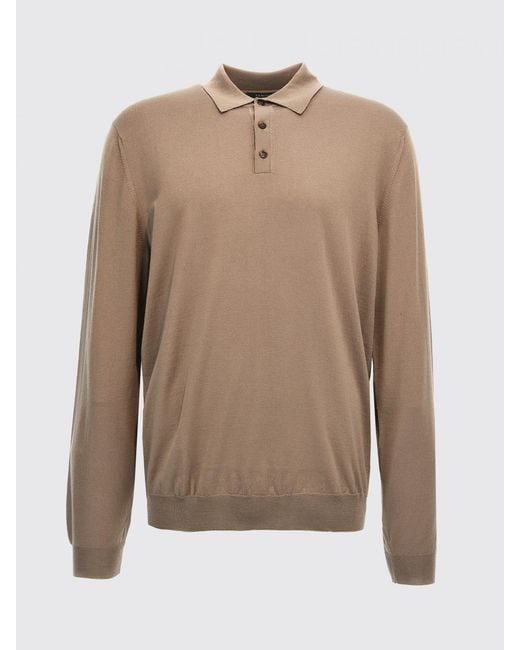 Zanone Natural Virgin Wool Knit Polo Shirt for men