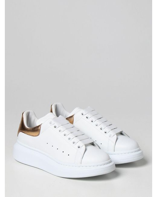 Sneakers in pelleAlexander McQueen in Pelle di colore Metallizzato | Lyst
