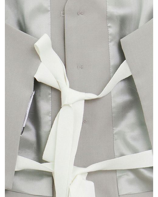 MM6 by Maison Margiela Blue Slim Fit Wool Blend Tailored Gilet With Asymmetrical Hem
