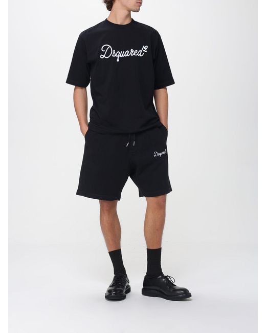 DSquared² Black Cotton Shorts for men