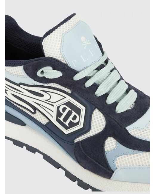 Philipp Plein White Leather And Mesh Sneakers for men