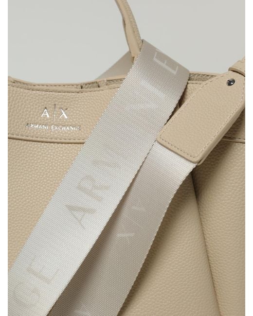 Borsa Shopping A Mano Con Logo di ARMANI EXCHANGE in Natural
