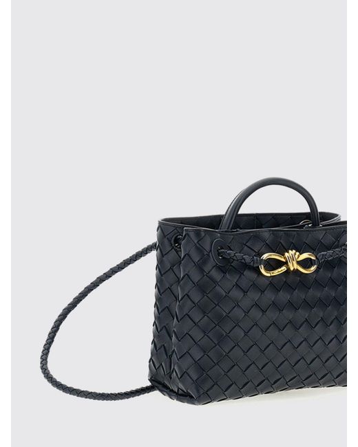 Bottega Veneta Blue Andiamo Small Woven Leather Bag