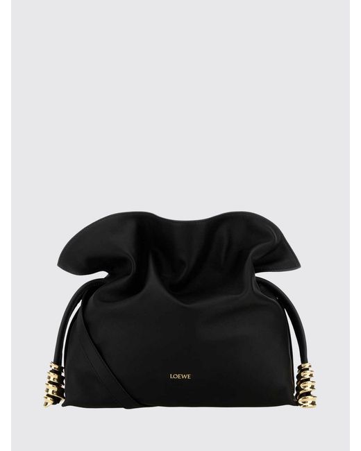 Loewe Black Flamenco Leather Clutch