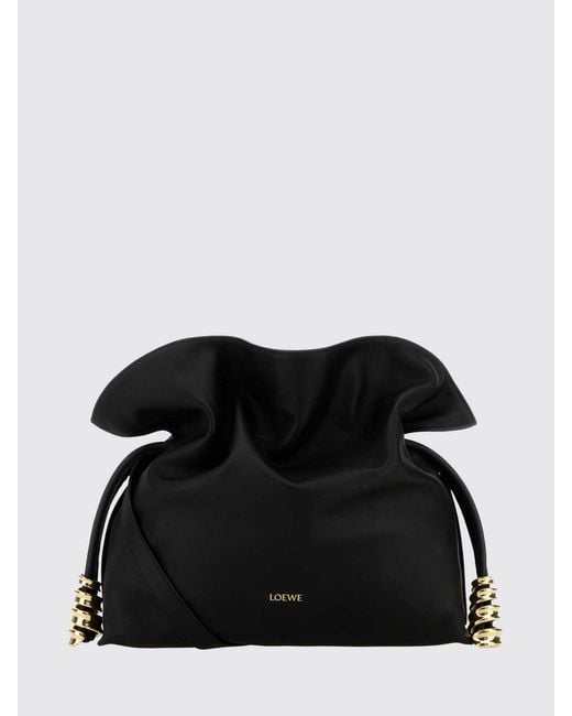 Loewe Black Flamenco Leather Clutch