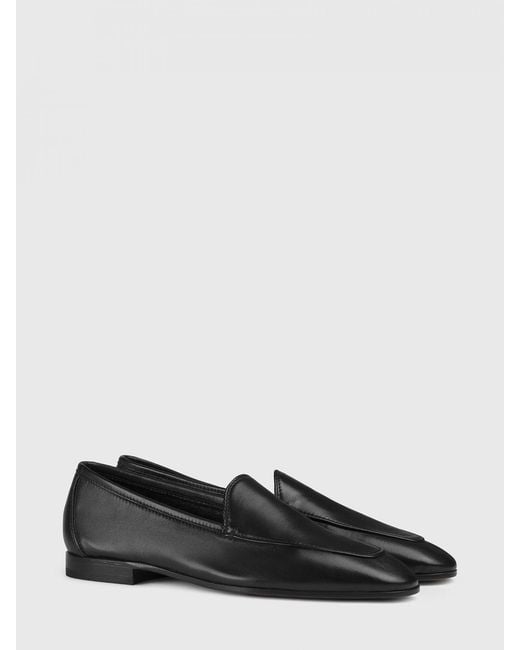 Doucal's Black Leather Loafers