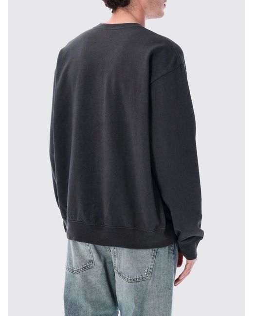 Sporty & Rich Gray Sporty &Amp Rich Printed Cotton Crewneck Sweatshirt for men