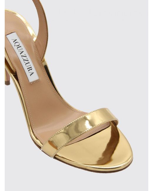 Aquazzura Natural So Nude Laminated Leather Slingback Sandals With A Stiletto Heel